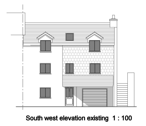 SW Elevation - existing SW Elevation - existing